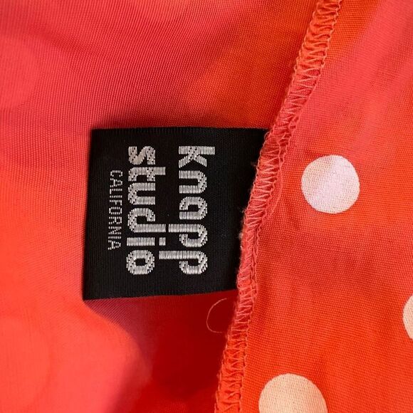 Polka Dot Halter Midi Dress - Red - Picture 6 of 8